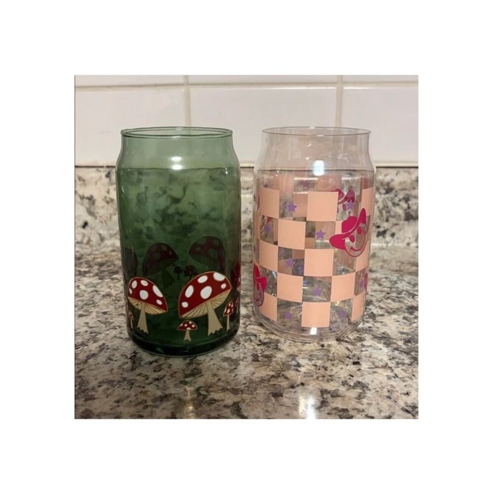 Two glass cups